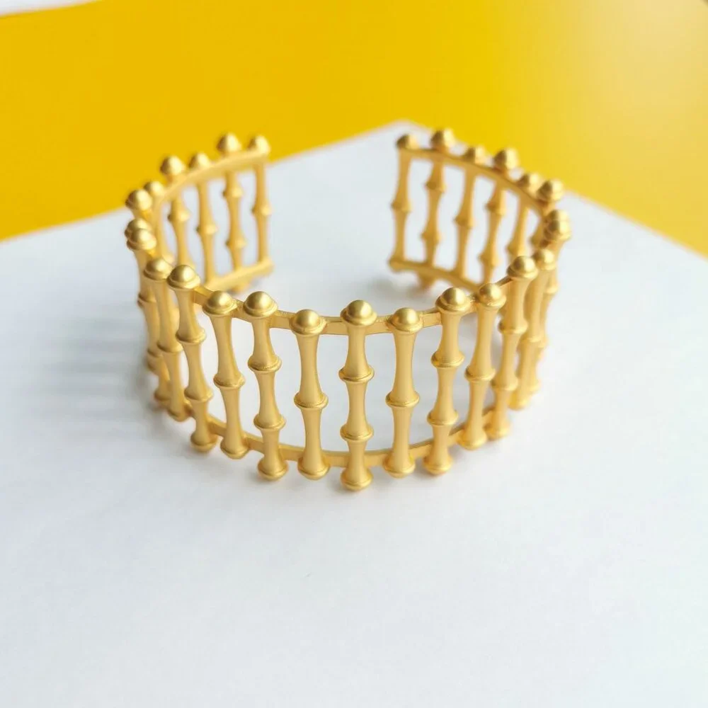 Bamboo Gold Cuff Bracelet by Julie Vos